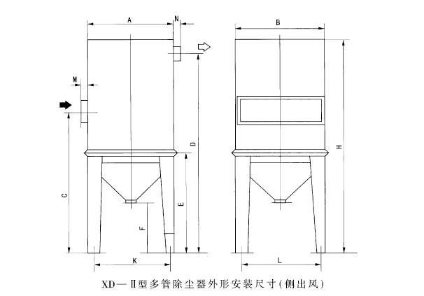 XD-II型陶瓷多管旋風除塵器